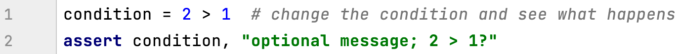 example assert